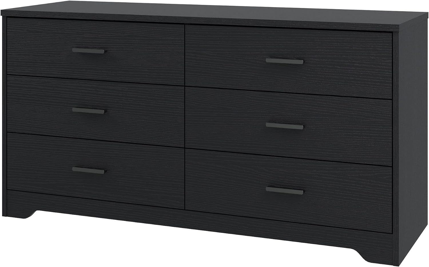 Dresser for Bedroom with 5/6 Drawers, Wooden Chest of Drawers, Storage Organizer Unit Dressers for Bedroom, Living Room, Hallway, Nursery (Black, 6 Drawer)
