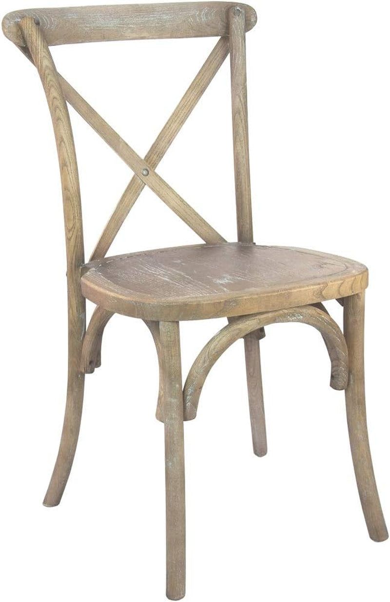2-Pack Medium Natural with White Grain X-Back Chair
