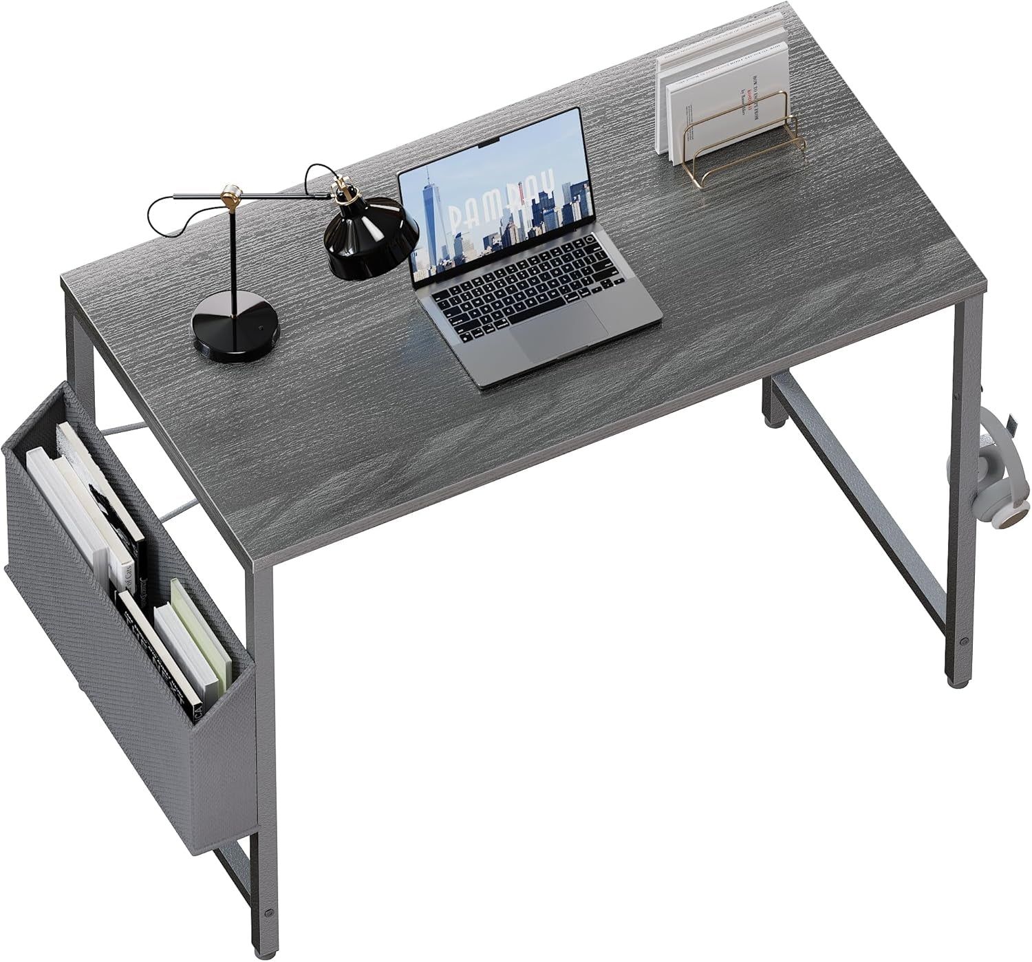 32 Inch Computer Desk for Small Spaces with Storage Bag, Home Office Work Desk with Headphone Hook, Small Office Desk Study Writing Table