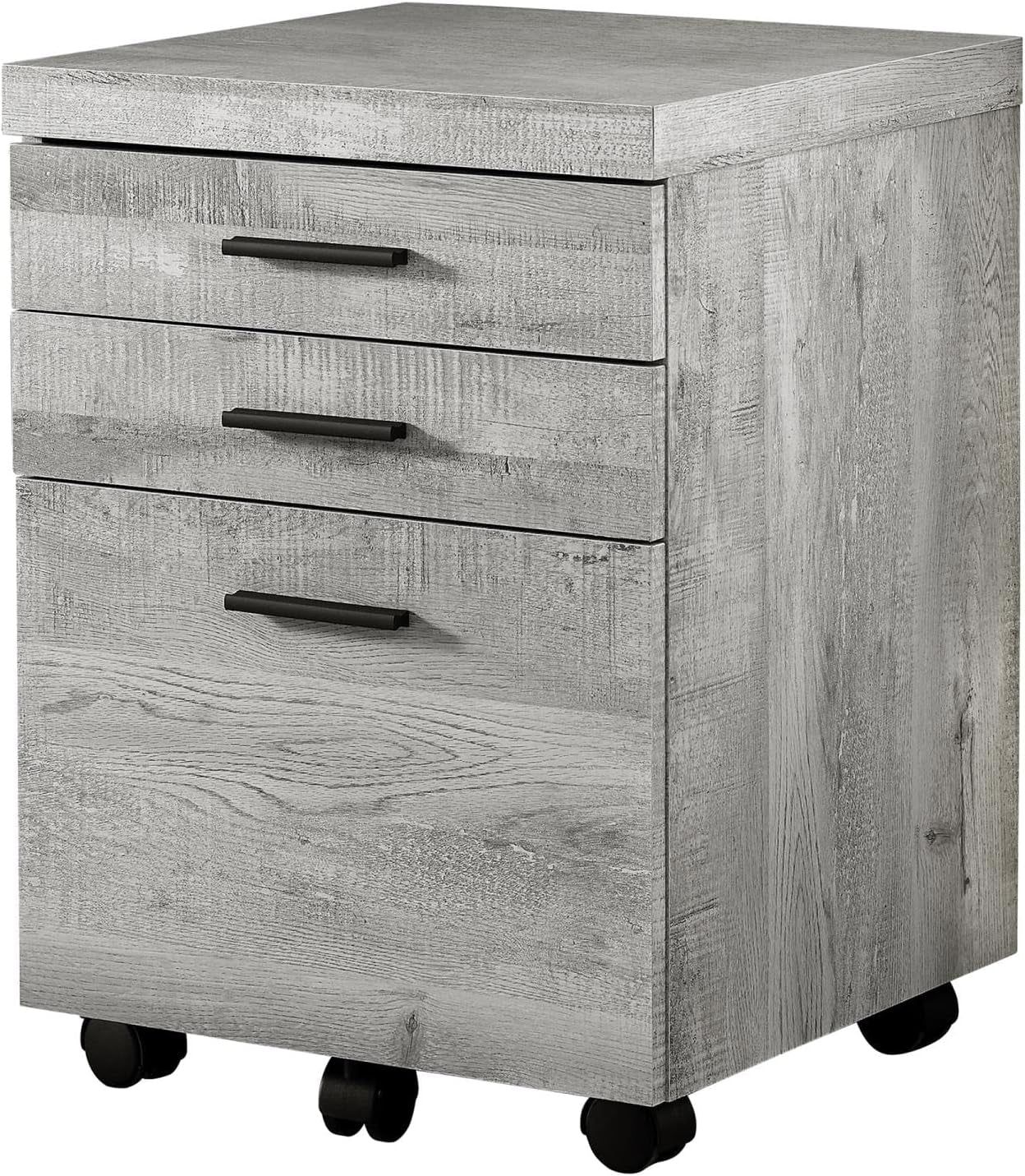 I 7401 File Cabinet, Rolling Mobile, Storage Drawers, Printer Stand, Office, Work, Laminate, Grey, Contemporary, Modern
