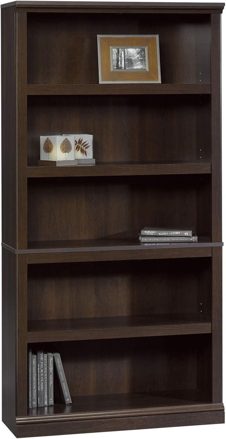 5-Shelf Bookcase/ Book Shelf, L: 35.28&quot; X W: 13.23&quot; X H: 69.76&quot;, Cinnamon Cherry Finish