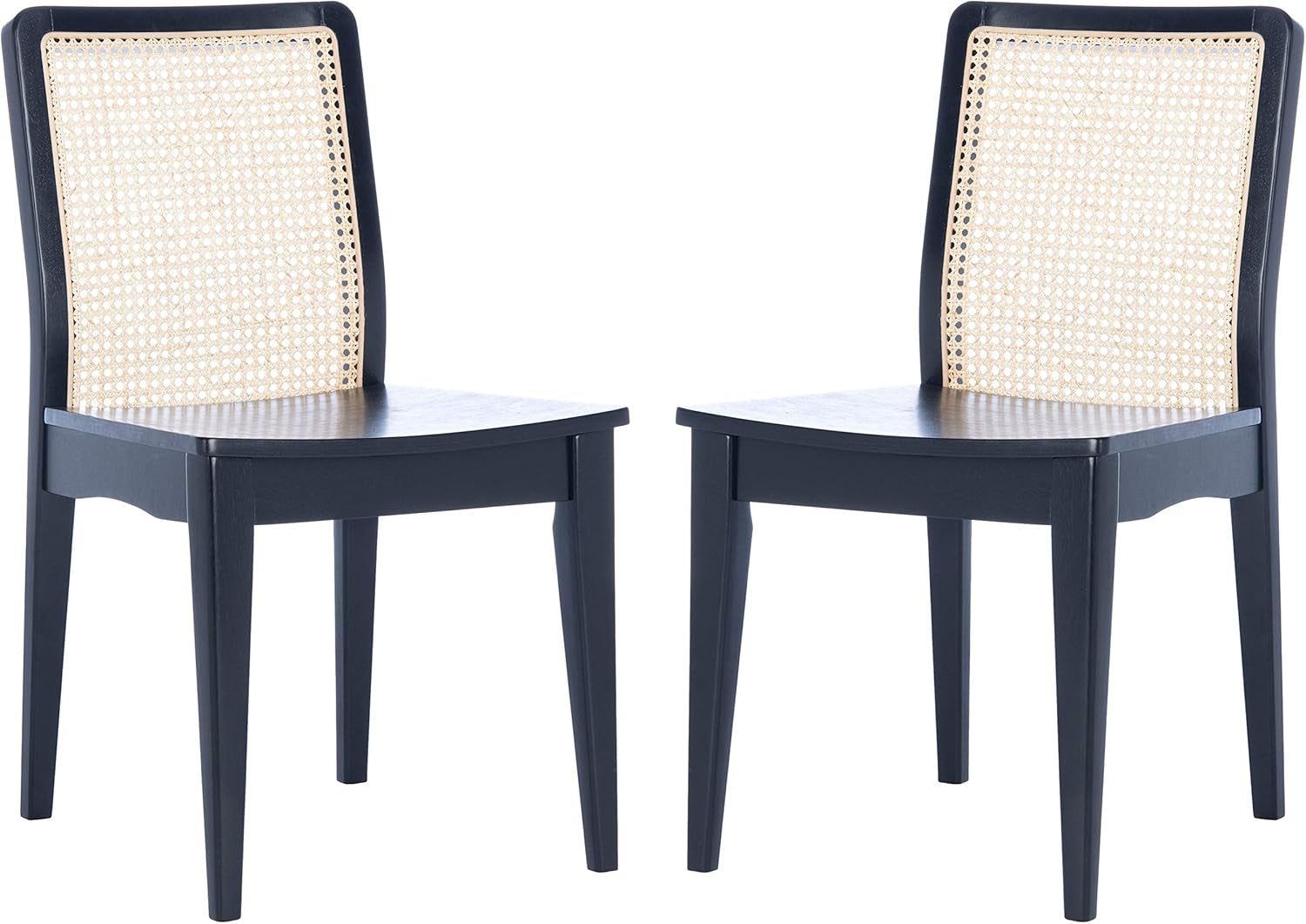 Home Collection Benicio Black/Natural Rattan Dining Chair (Set of 2) DCH1005C-SET2