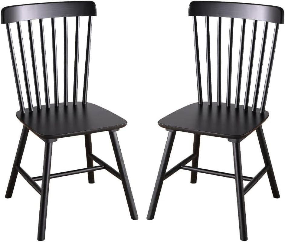 Wooden Windsor Dining Chairs Set of 2 Wood Dining Room Chair Black Spindle Side Kitchen Room Country Farmhouse Chairs