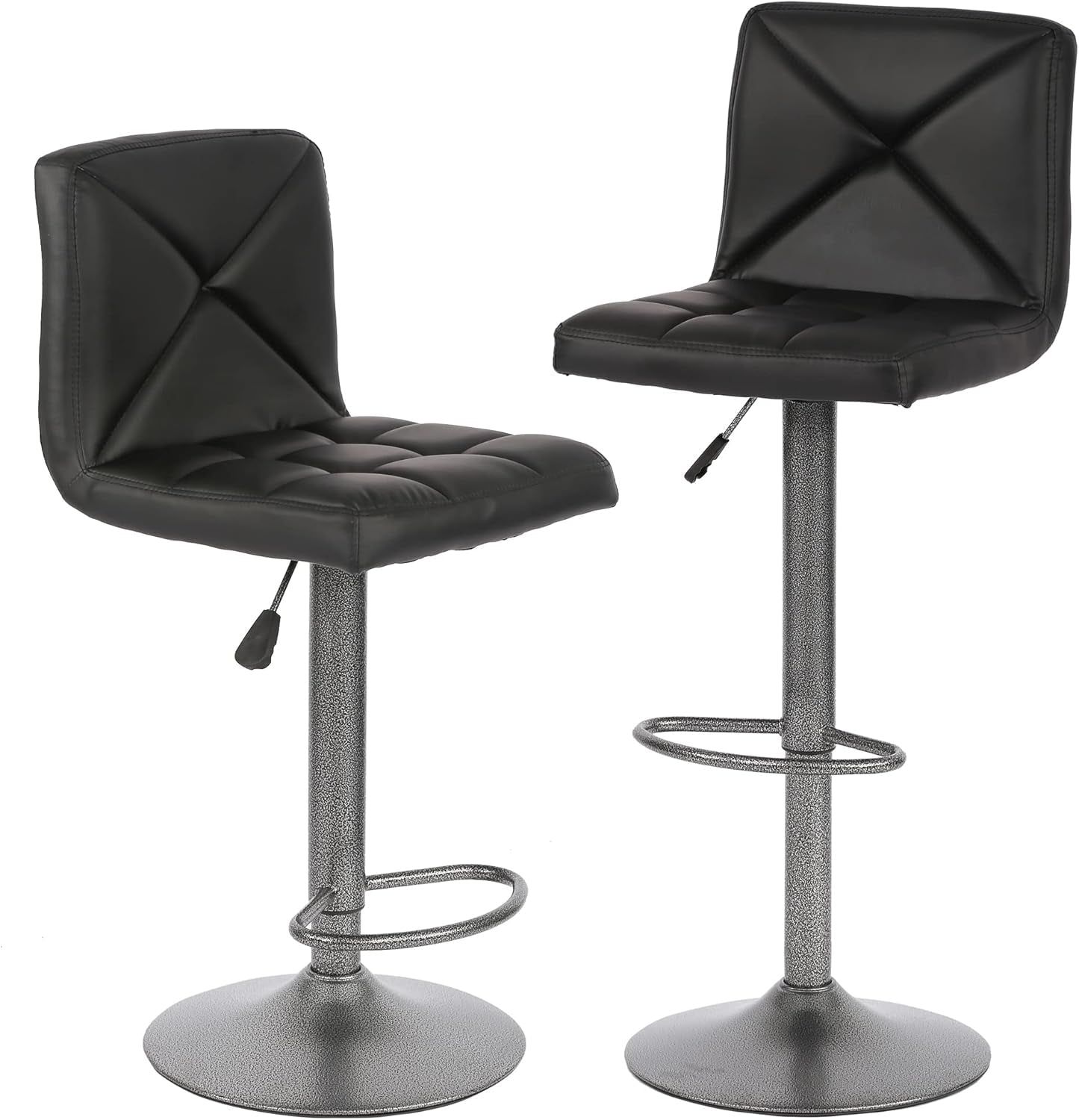 Bar Stools Set of 2 Counter Height Swivel Stool PU Leather Modern Height Adjustable Swivel Barstools Hydraulic Chair Bar Stools