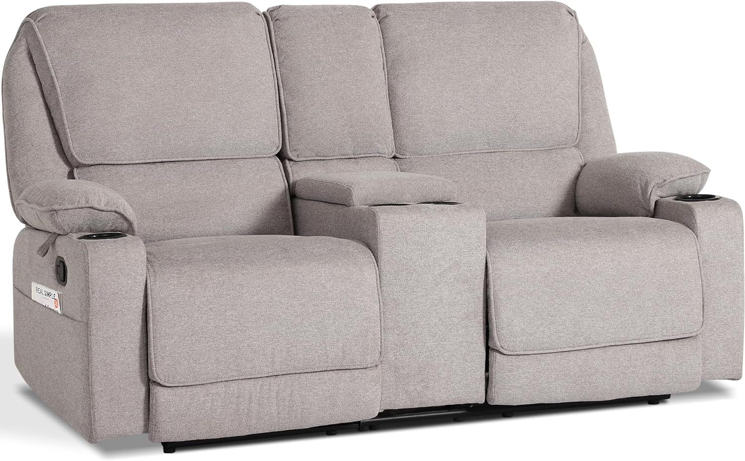 67.9&quot; RV Loveseat Recliner Double Recliner RV Sofa, Wall Hugger Reclining RV, Manual Reclining Sofa, RV Theater Seats, Home Theater Seating, RV Theater Seating, RV Furniture, Light Gray