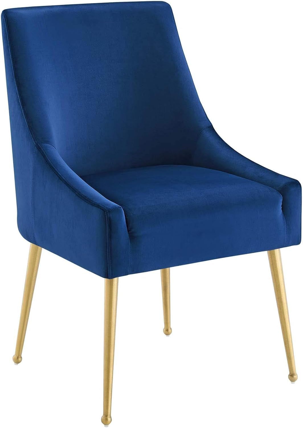 Discern Upholstered Performance Velvet Dining Chair, Navy