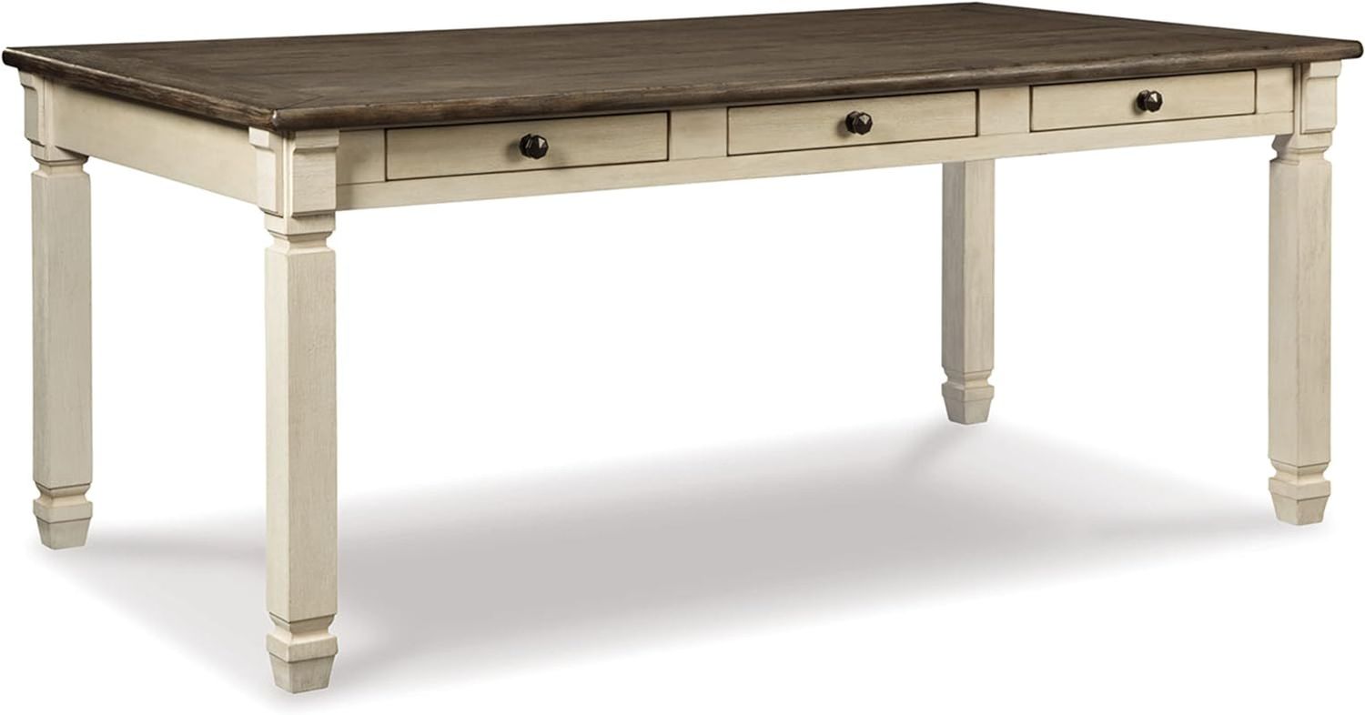 Bolanburg Farmhouse Dining Table with Drawers, Seats up to 6, Whitewash