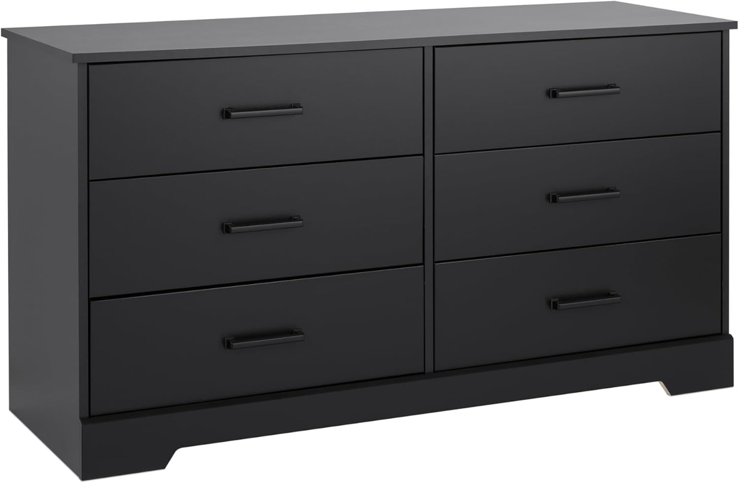 Rustic Ridge Farmhouse 6-Drawer Double Dresser, Black Dresser for Bedroom, Chest of Drawers with 6 Storage Drawers, 53.25” Wide X 18.25” Deep X 28.5” Tall, Black