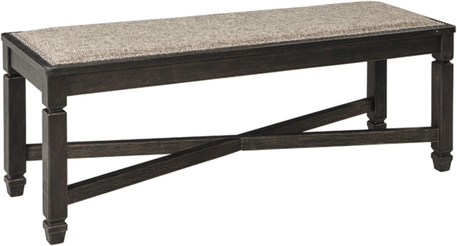 Tyler Creek Modern Farmhouse Upholstered Dining Room Bench, Antique Black Finish