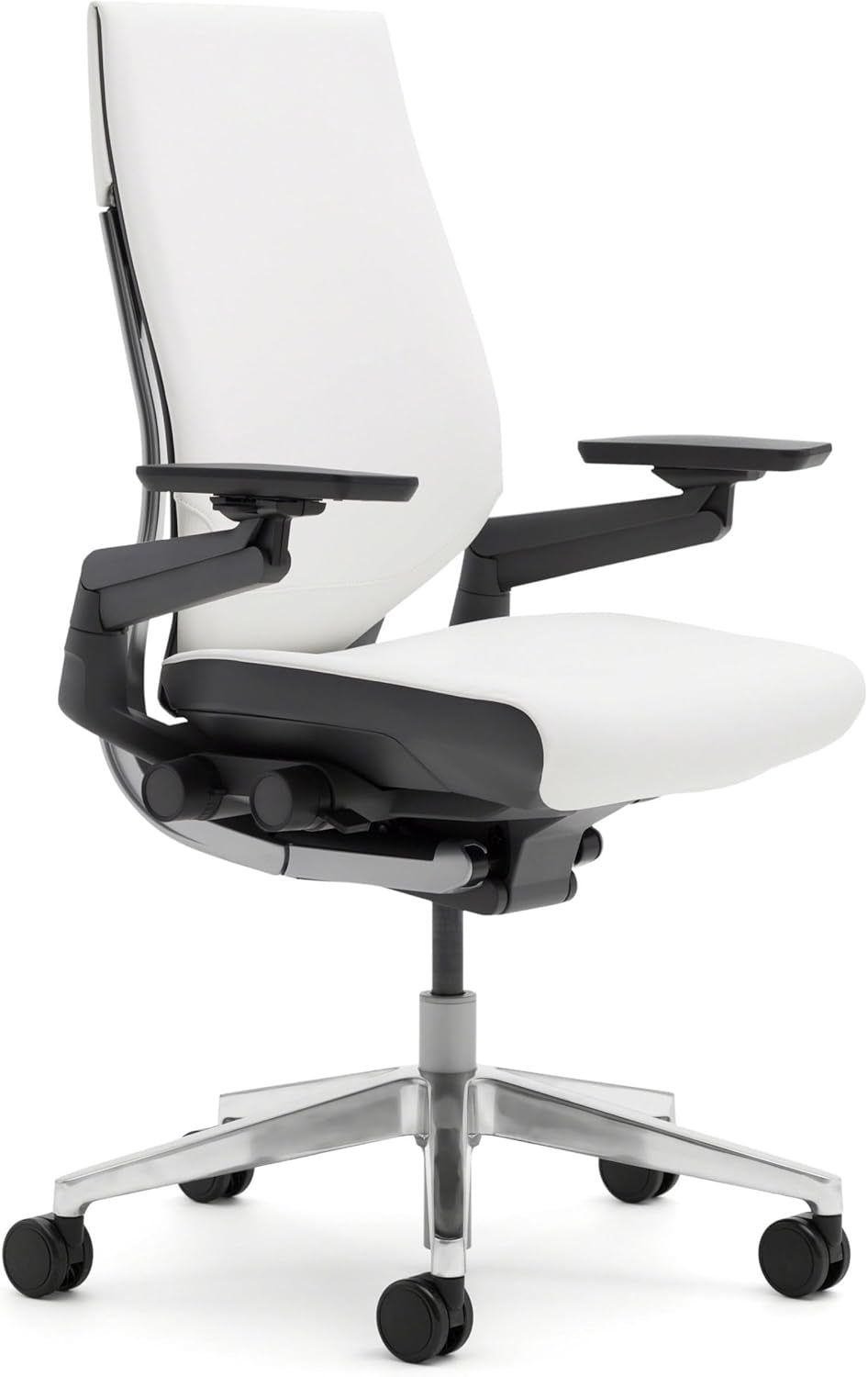 Gesture Office Chair - Ergonomic Work Chair with Wheels for Carpet - Comfortable Office Chair - Intuitive-To-Adjust Chairs for Desk - 360-Degree Arms - Nickel Gray Fabric