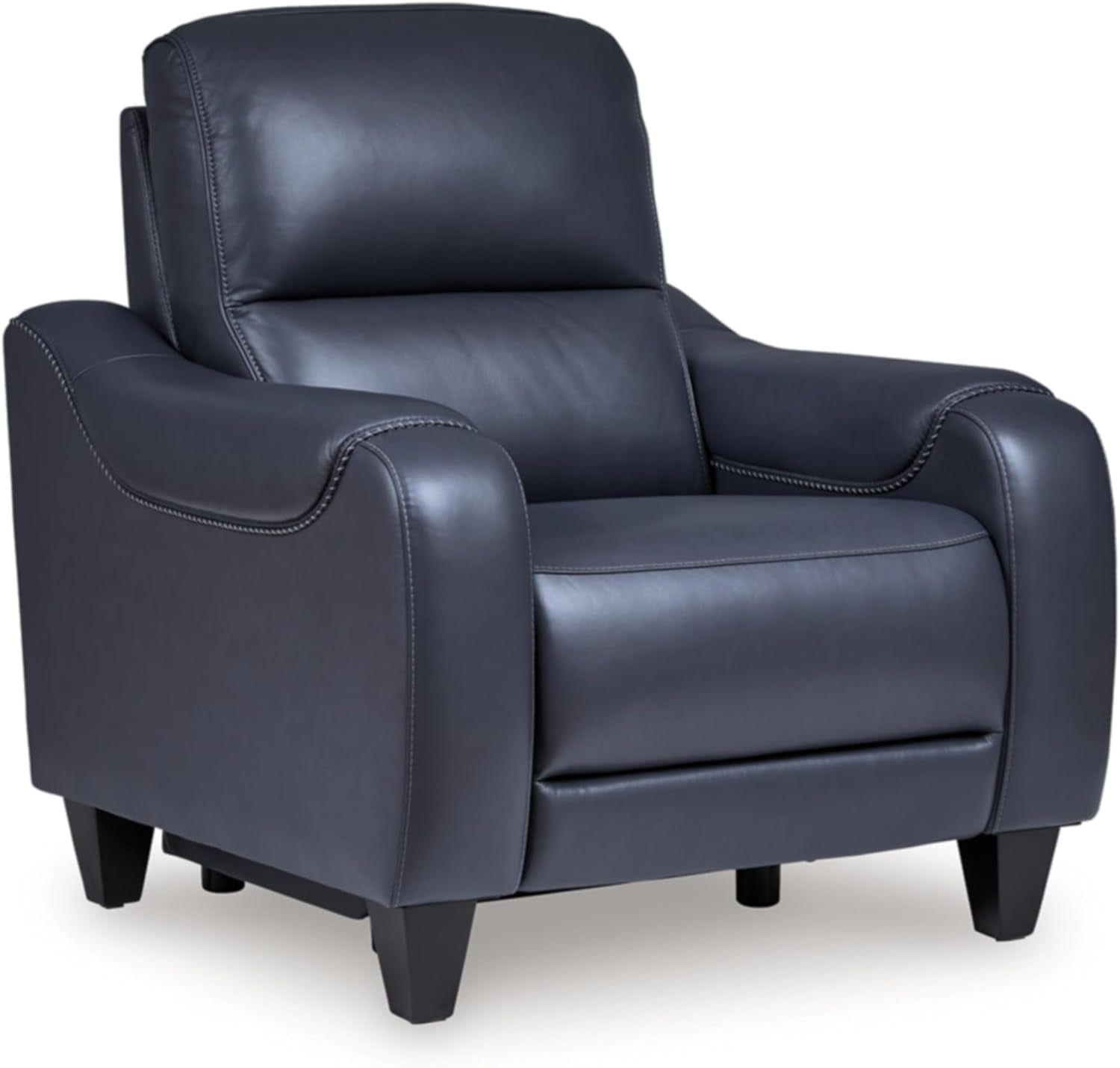 Mercomatic Contemporary Leather Match Wall Hugger Power Recliner with Adjustable Headrest and USB Ports, Blue