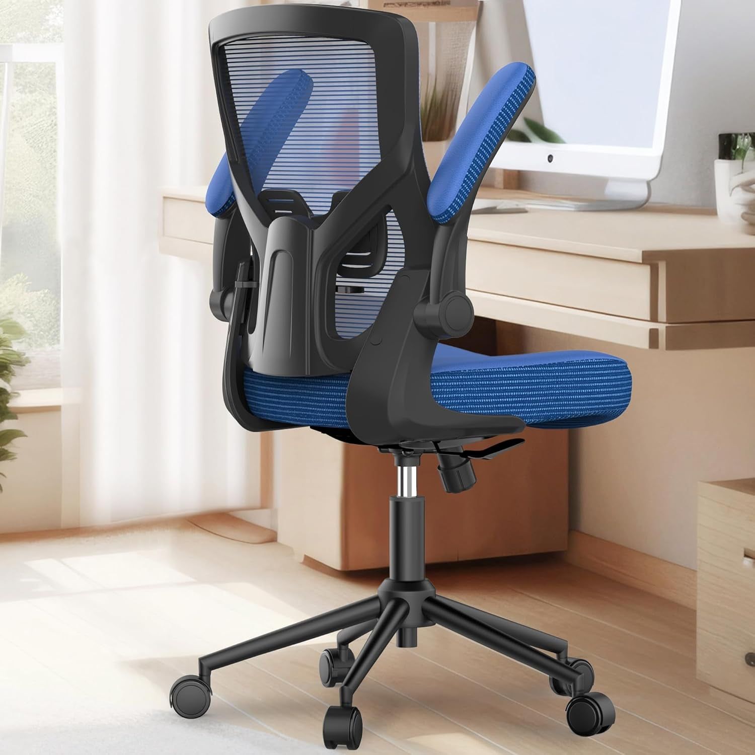 Office Chair, High Back Desk Chair Adjustable Height and Ergonomic Design Home Office Computer Chair Executive Lumbar Support Padded Flip-Up Armrest Swivel Task Chair