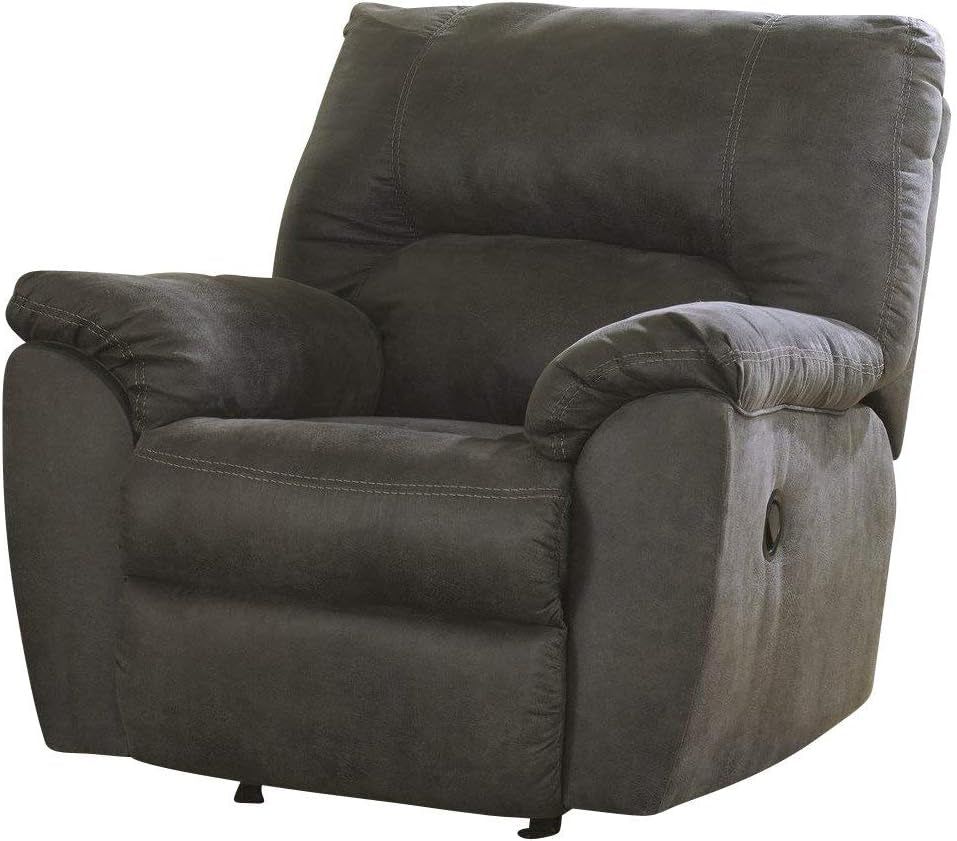 Tambo Faux Leather Manual Rocker Recliner, Gray