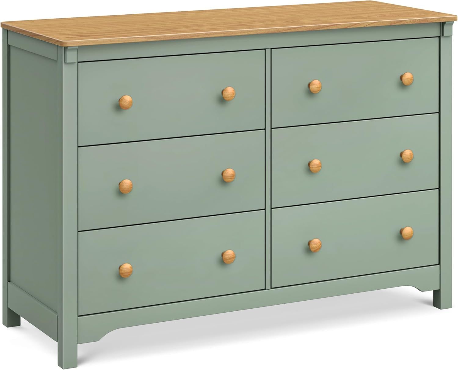 Shea 6-Drawer Dresser in Light Sage and Honey, GREENGUARD Gold Certified