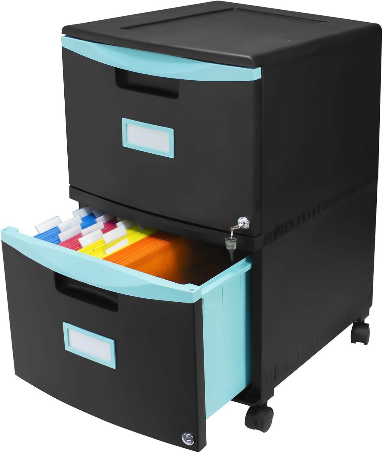 61315C01C File Cabinet, 1-Pack, Black/Teal