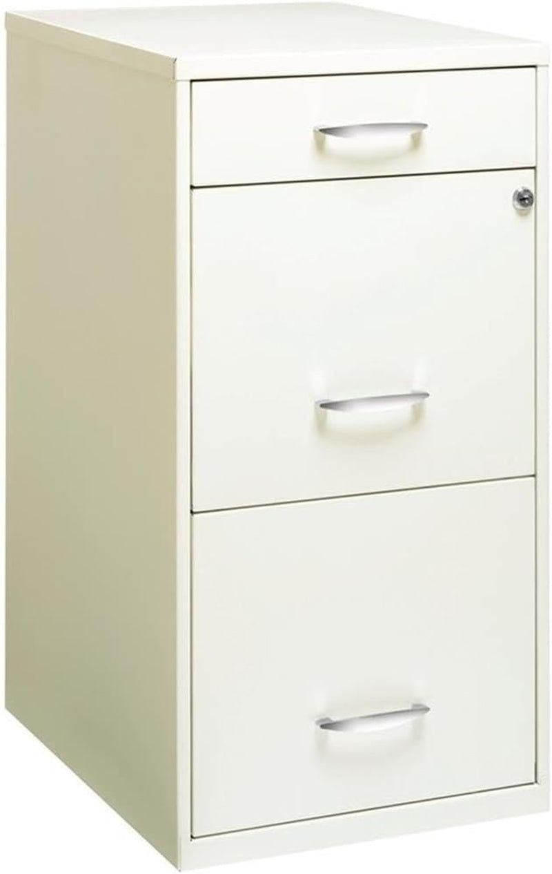 3 Drawers 27.32&quot; Vertical White Metal Filing Cabinet Lockable Pre-Assembled Stationary Legal/Letter Size for Home, Office