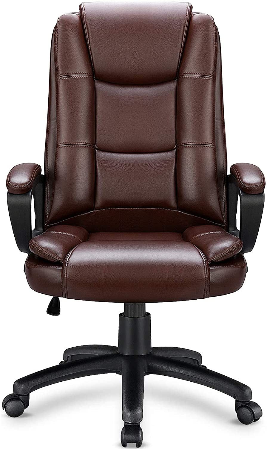 Home Office Chair, 400LBS Big and Tall Chair Heavy Duty Design, Ergonomic High Back Cushion Lumbar Back Support, Computer Desk Chair, Adjustable Executive Leather Chair with Armrest