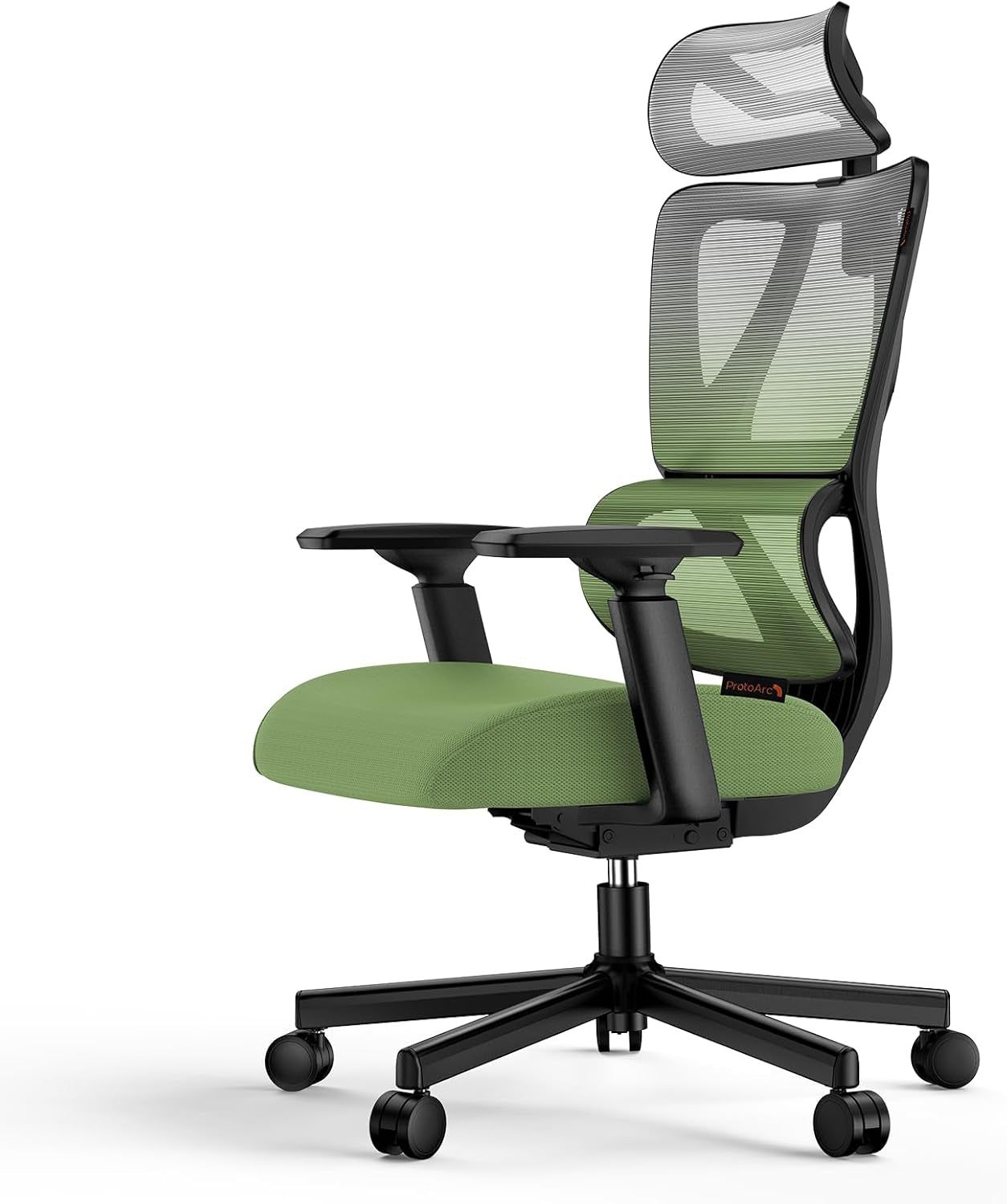 Ergonomic Office Chair with Adaptive Lumbar Support, Wintex Breathable Mesh Computer Chair with Headrest and Spring Cushion for Home Office, Desk Chair with Wheels EC100 (Green)