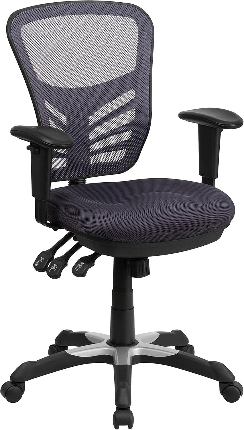 Nicholas Mid-Back Swivel Office and Gaming Chair, Ergonomic Mesh Office Chair with Adjustable Lumbar Support and Height, Dark Gray