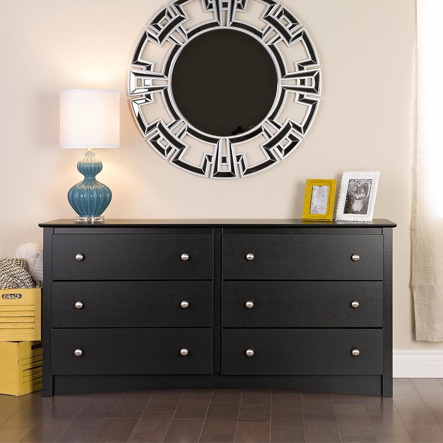 Black Sonoma 6 Drawer Double Dresser