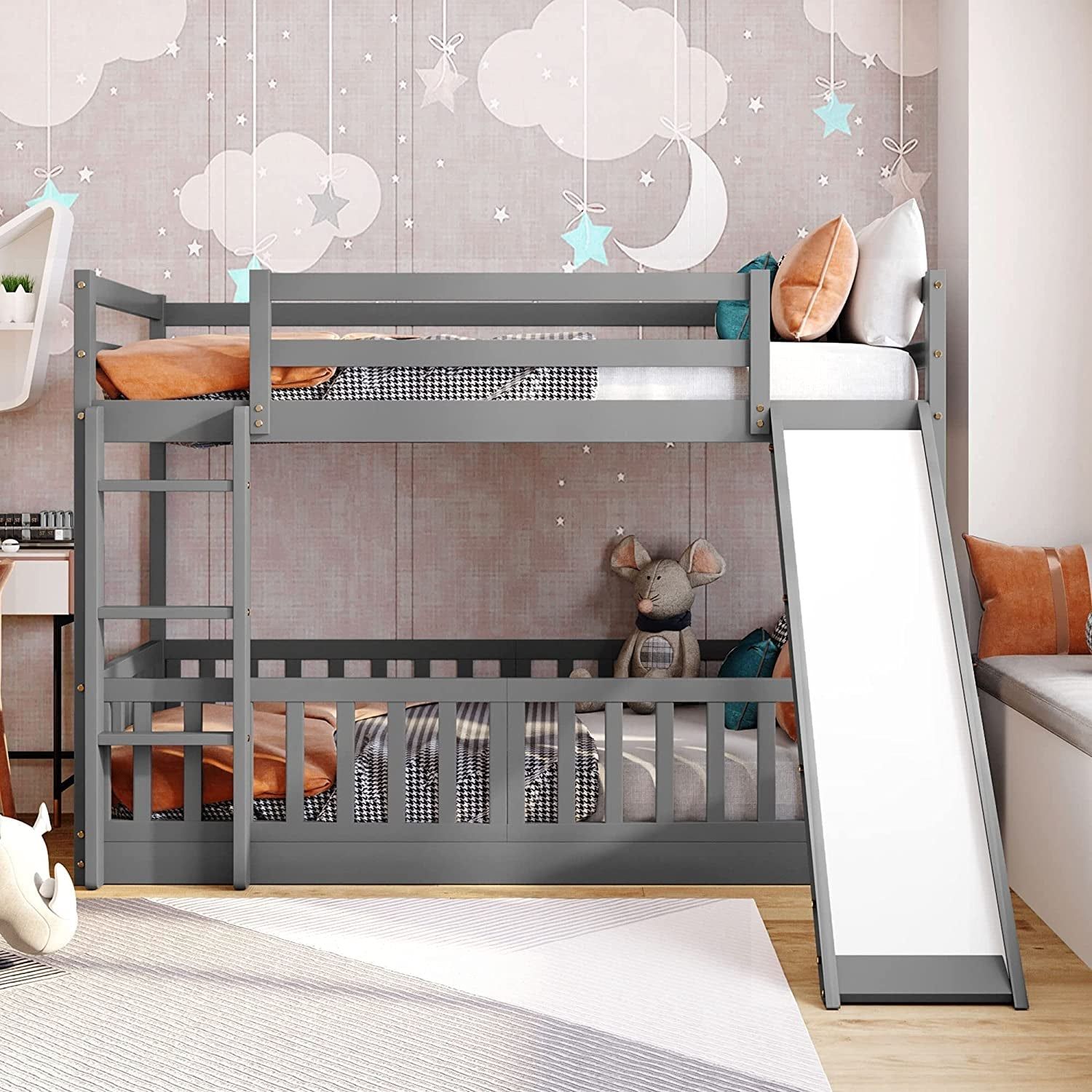Twin Metal Bunk Bed Frame, Black