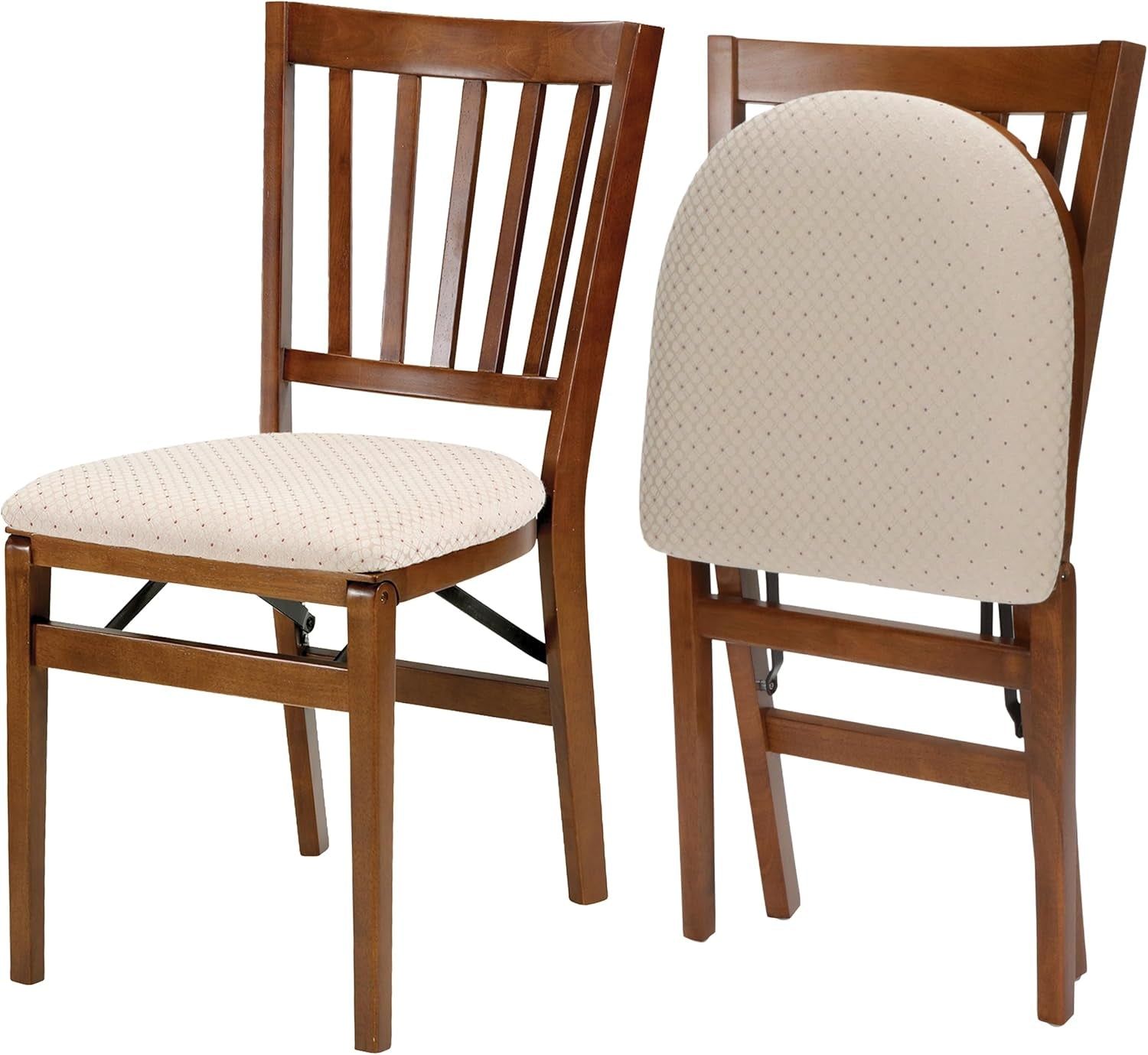 Stakmore School House Folding Chair Finish, Set of 2, Fruitwood, 8.25D X 17W X 35.5H In
