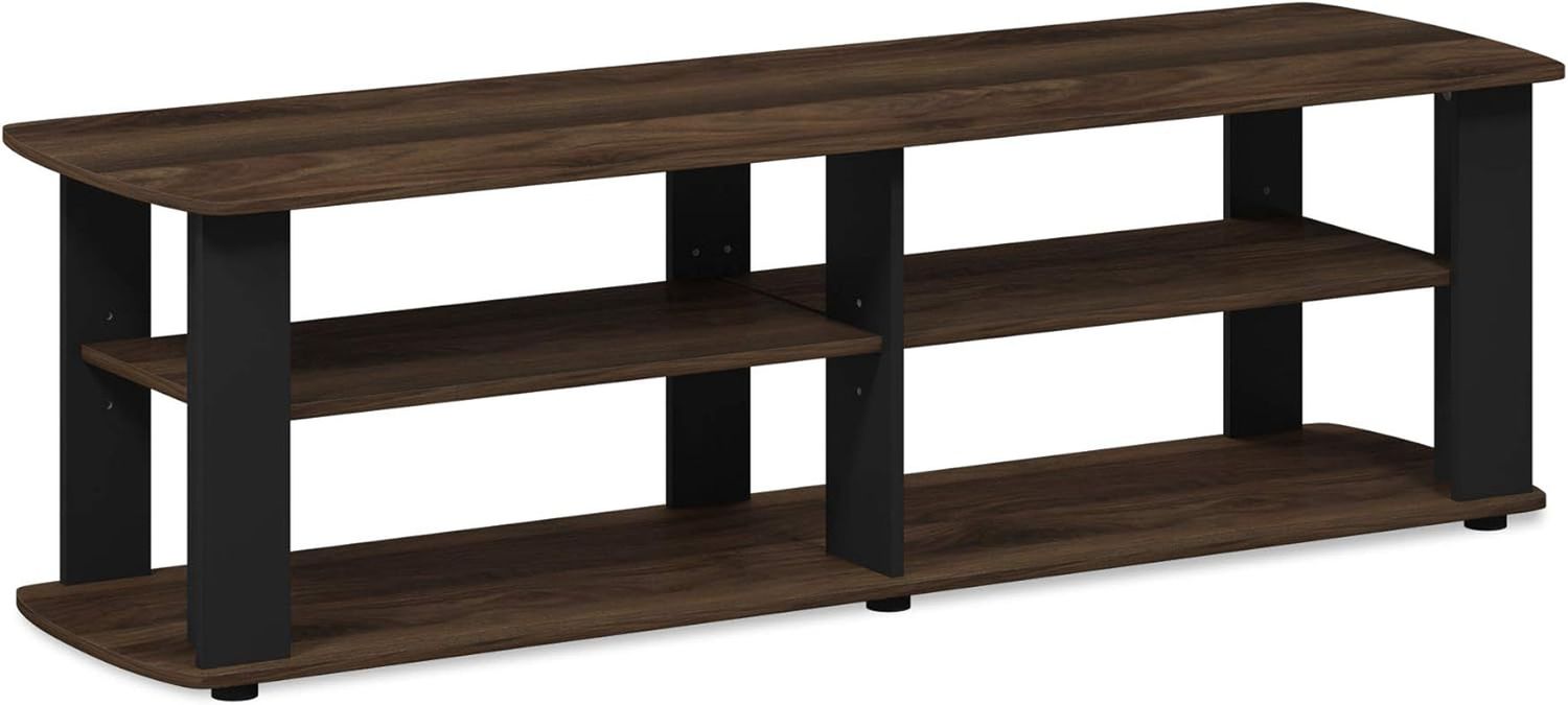 Nelly Entertainment Center TV Stand, Short 43.3&quot;(W) X13.4(H) X13.1(D), Columbia Walnut/Black