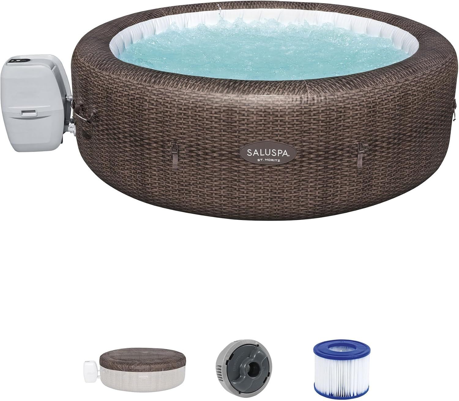 7 Person Round Inflatable Hot Tub 180 Jets