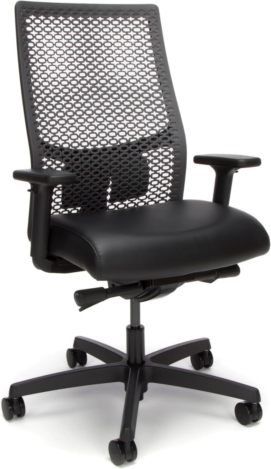 Ignition 2.0 Reactiv Ergonomic Office Chair with Lumbar Support, Breathable Flex-Back Adjustable Office Chair, Synchro-Tilt Recline, Swivel Wheels - Home Office Desk Chair for Back Pain - Black