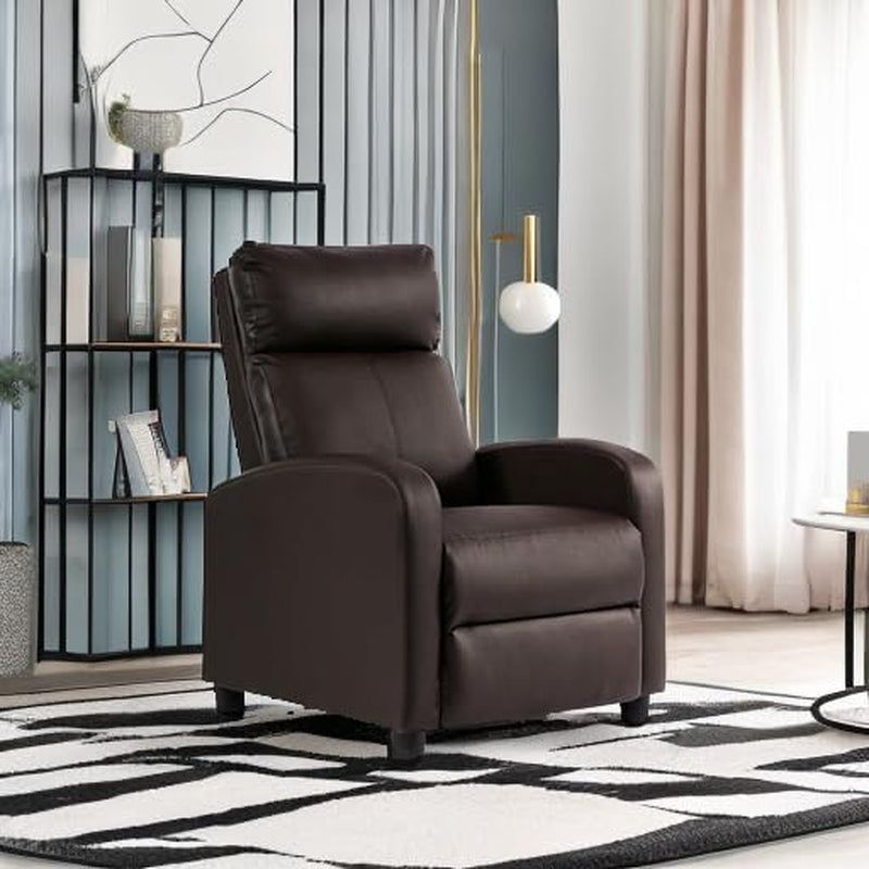Recliner Chair Reclining Sofa Leather Chair Home Theater Seating Lounge with Padded Seat Backrest