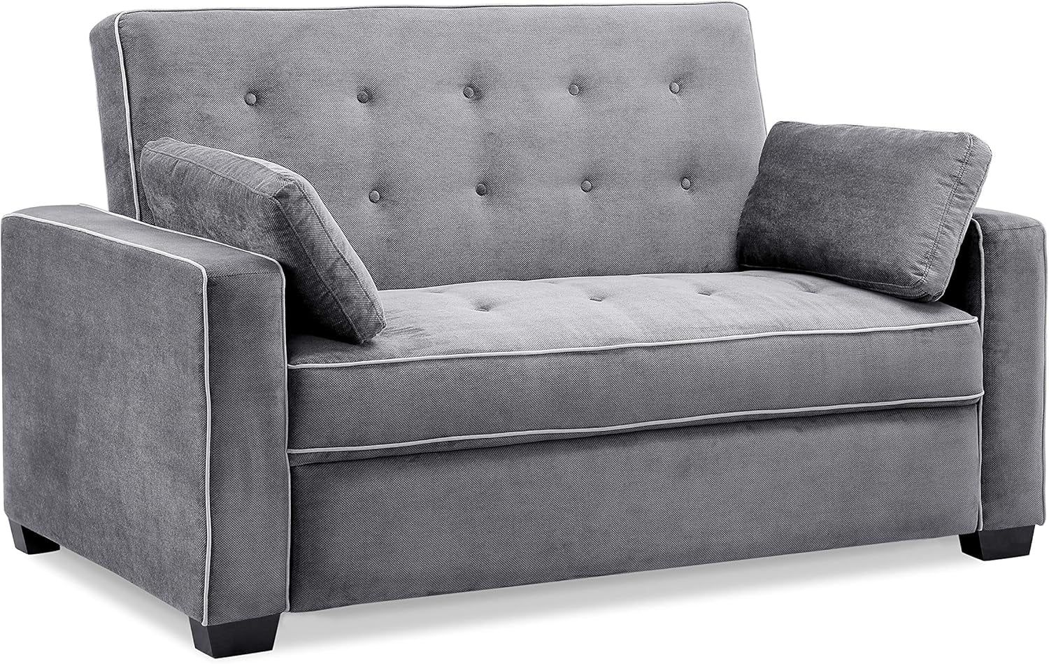 Ainsley Loveseat with Pull Out Sleeper Microfiber Charcoal Full