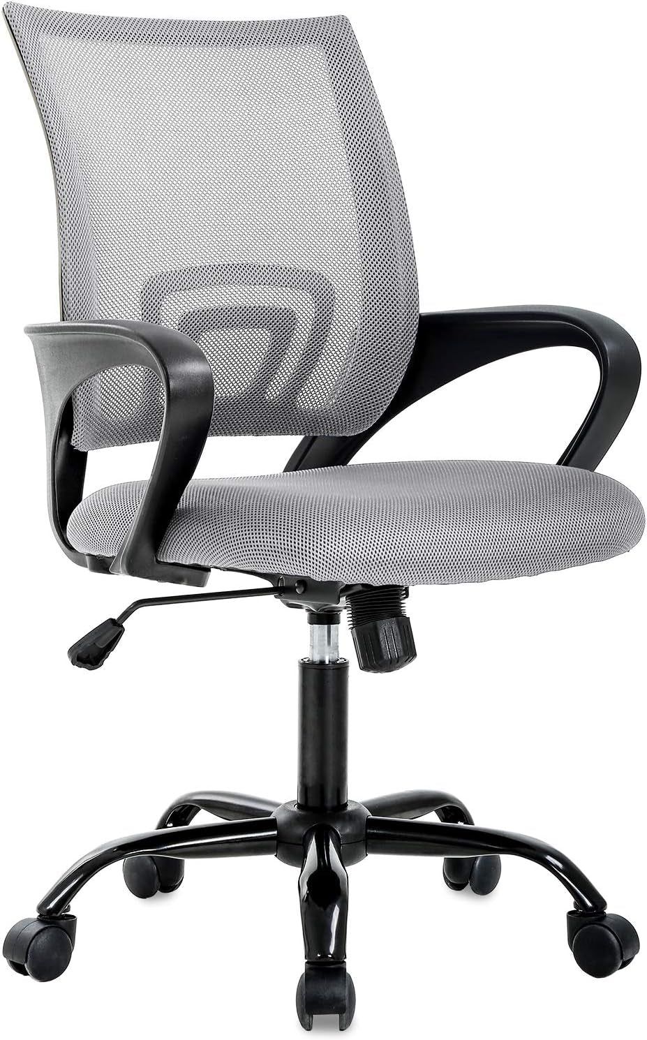 Office Chair Ergonomic Cheap Desk Chair Mesh Computer Chair Lumbar Support Modern Executive Adjustable Stool Rolling Swivel Chair for Back Pain (Grey)