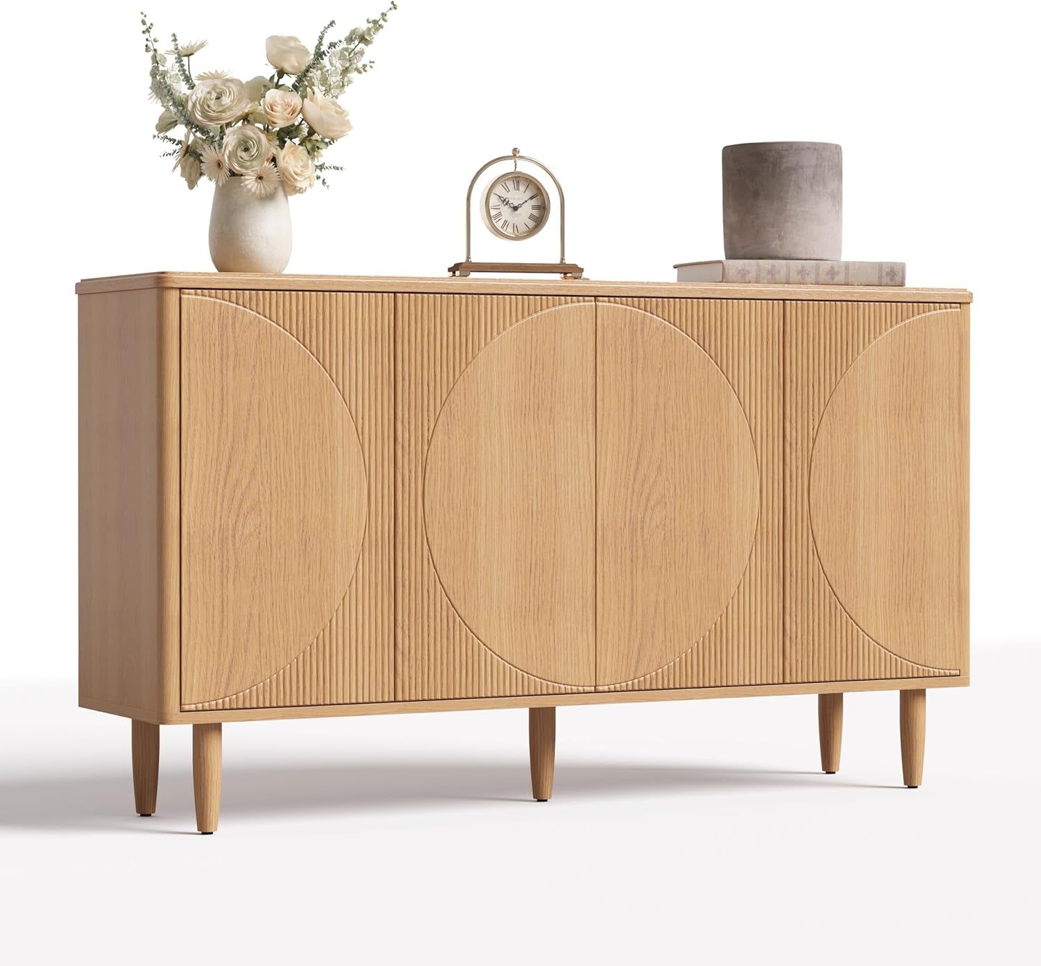 59-Inch Buffet Cabinet Sideboard with Storage, Modern Sideboard Buffet Table with Doors for Living Room, Dining Room