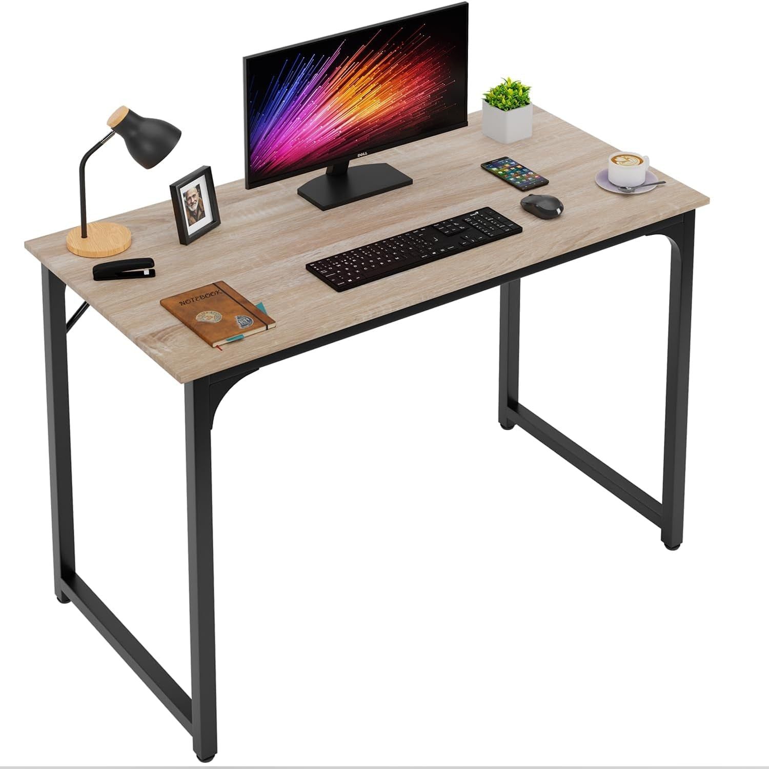 39 Inches Computer Desk, Modern Simple Style Desk for Home Office, Study Student Writing Desk,Nature