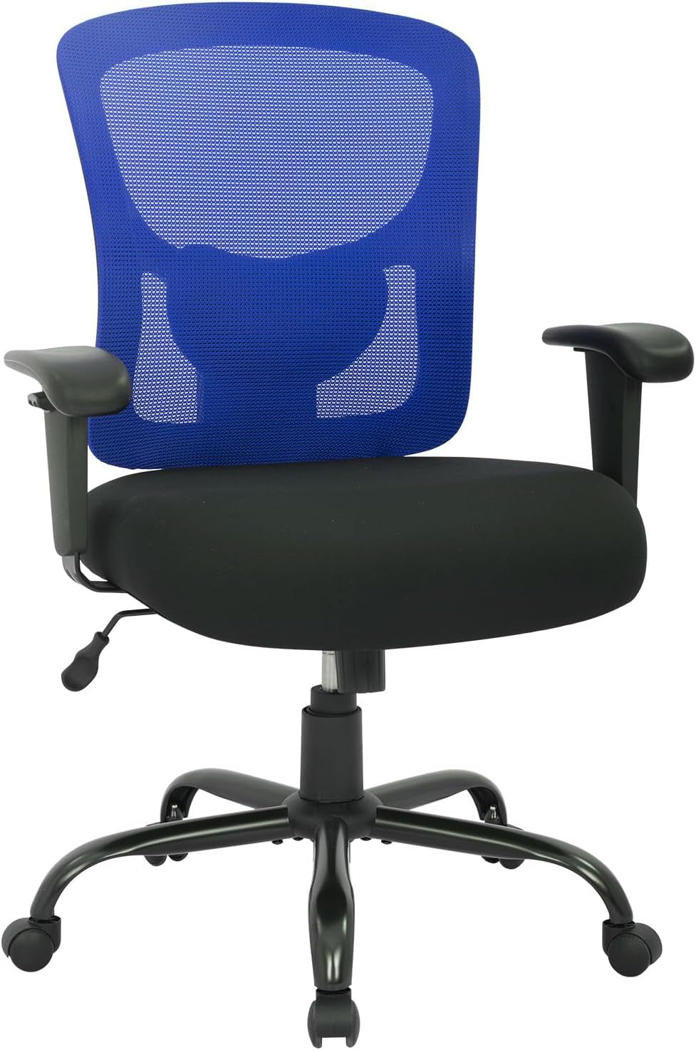 Big and Tall Office Chair 400Lbs Desk Chair Mesh Computer Chair with Lumbar Support Wide Seat Adjust Arms Rolling Swivel High Back Task Executive Ergonomic Chair for Home Office (Blue)
