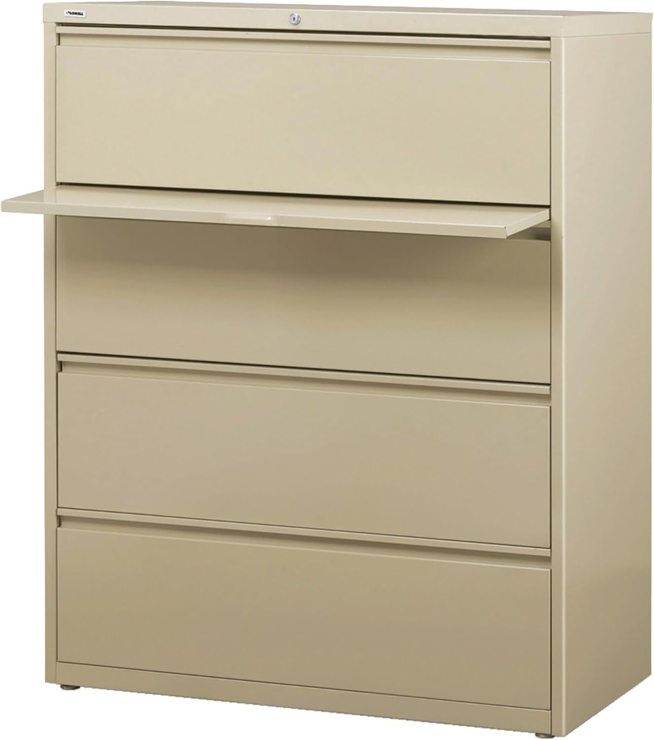 4-Drawer Lateral File, 42 by 18-5/8 by 52-1/2-Inch, Putty