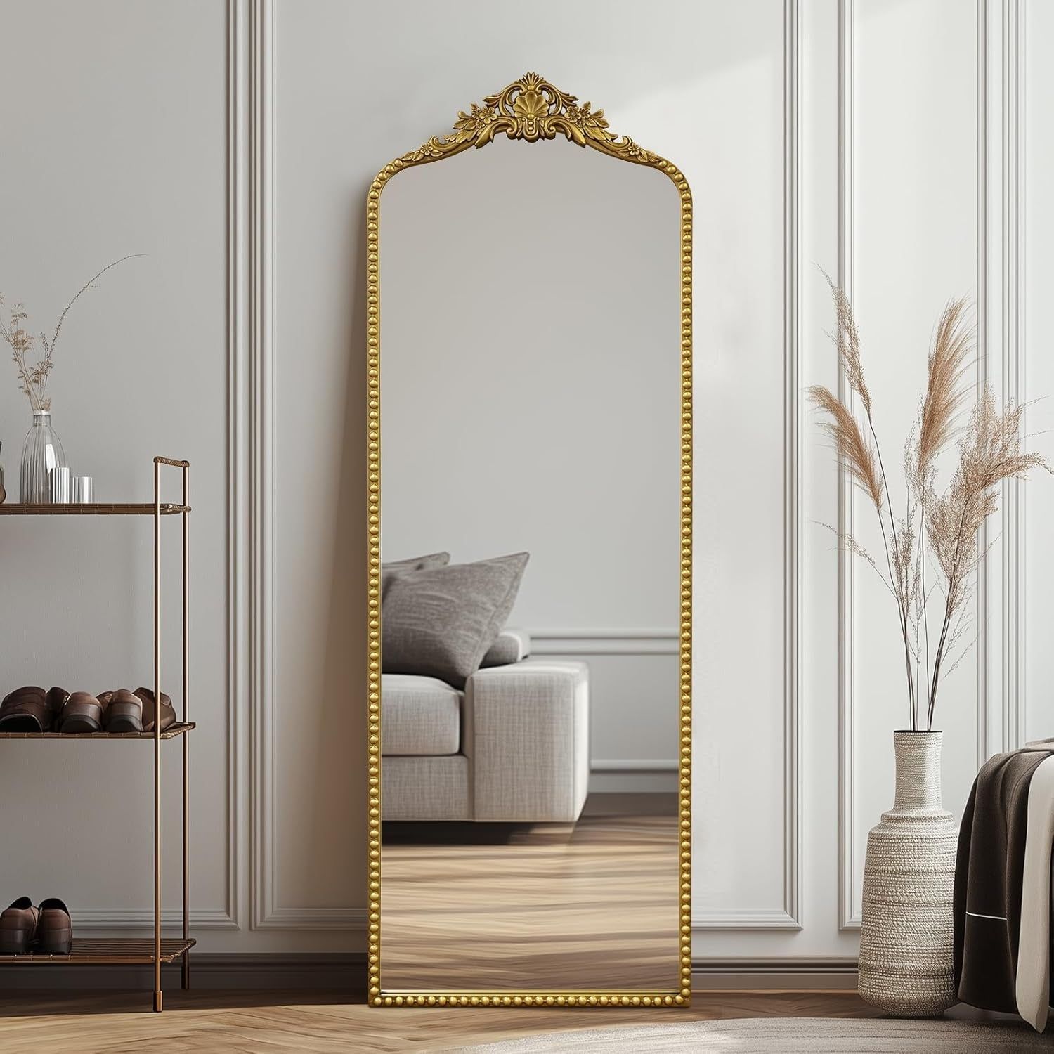 65&quot; Gold Baroque Full Length Floor/Wall Mirror