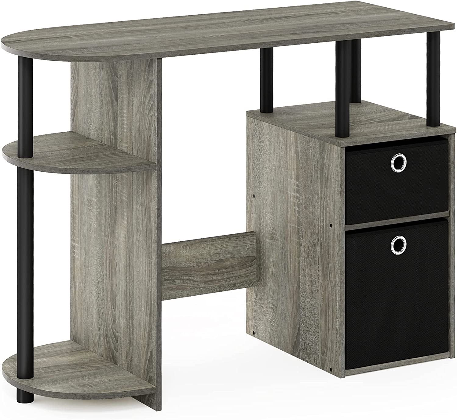 Jaya Simplistic Computer Study Desk, 15.6&quot; D X 38.4&quot; W X 28.5&quot; H, French Oak Grey/Black