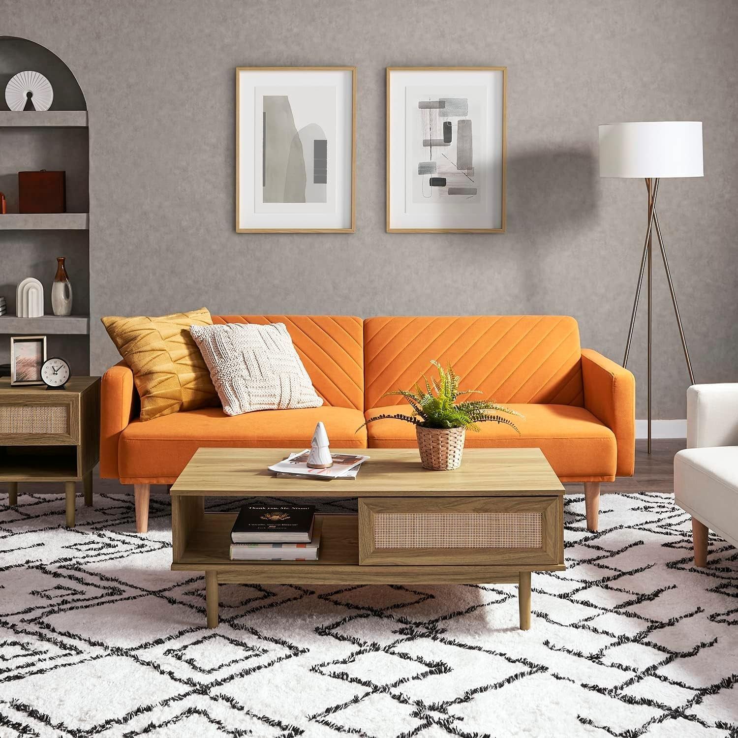 Chloe Futon Sofa Bed with Tapered Legs