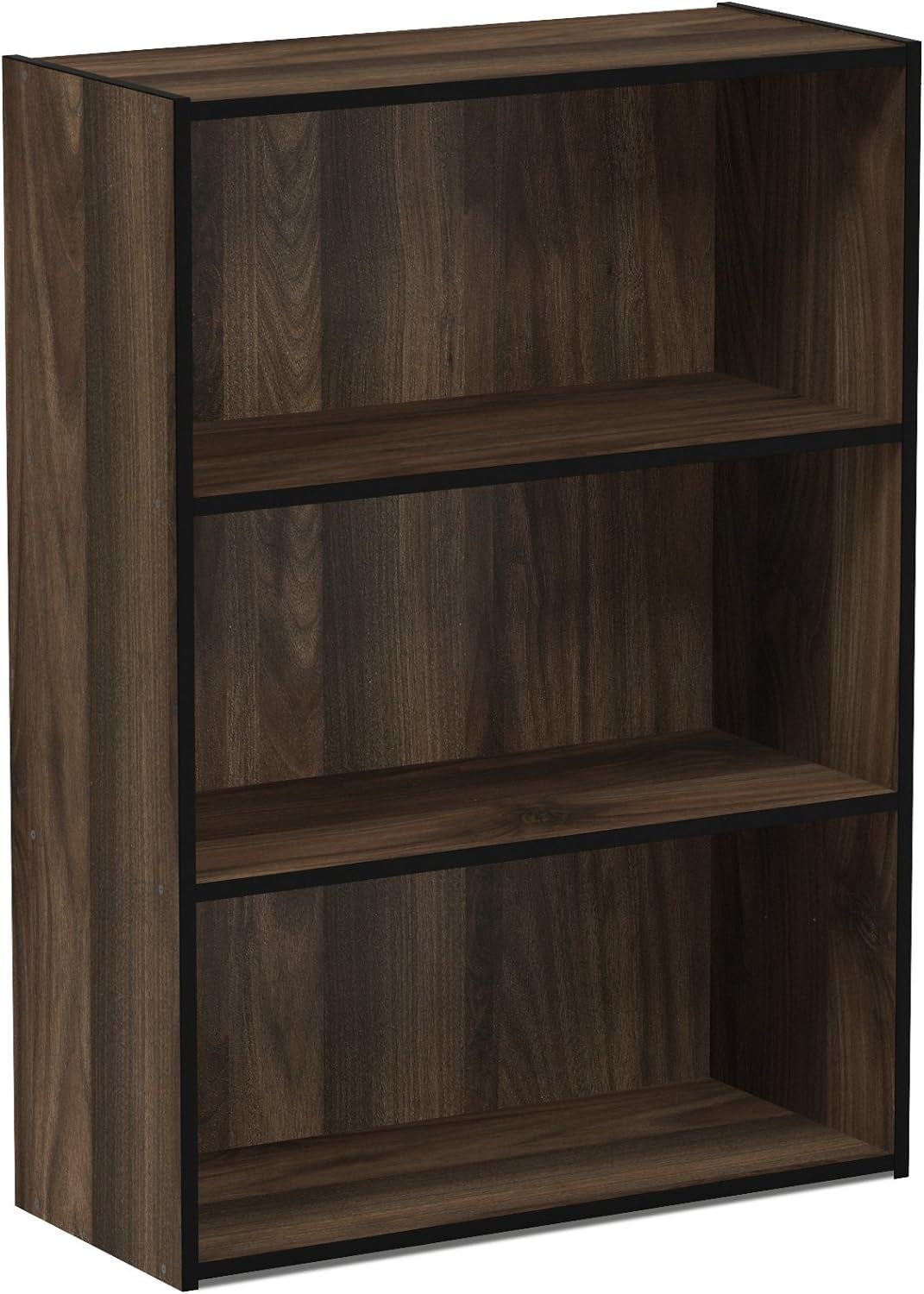 Pasir 3-Tier Open Shelf Bookcase, Columbia Walnut