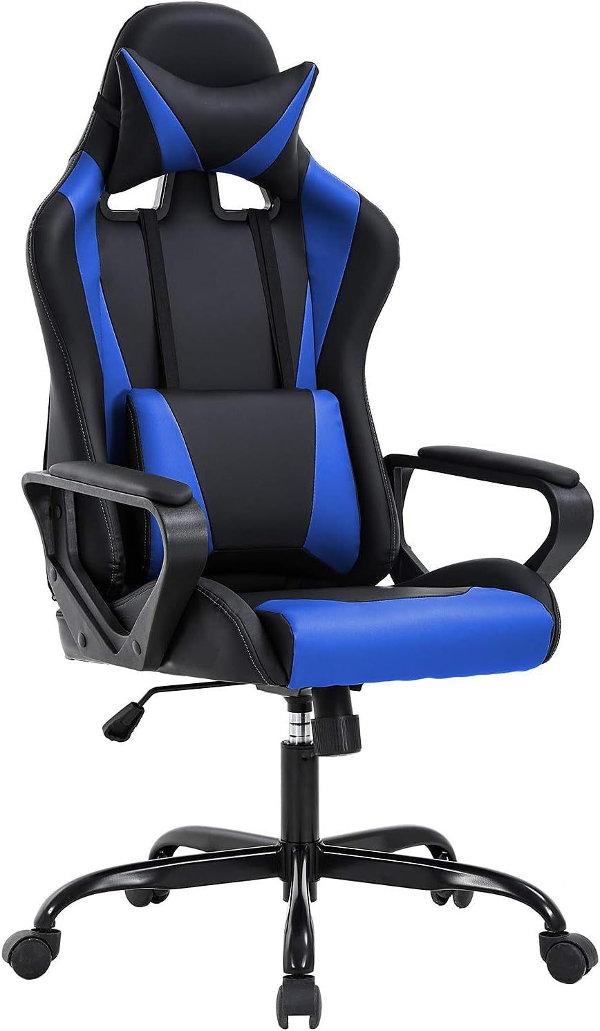 High-Back Gaming Chair PC Office Chair Computer Racing Chair PU Desk Task Chair Ergonomic Executive Swivel Rolling Chair with Lumbar Support for Back Pain Women, Men,Blue