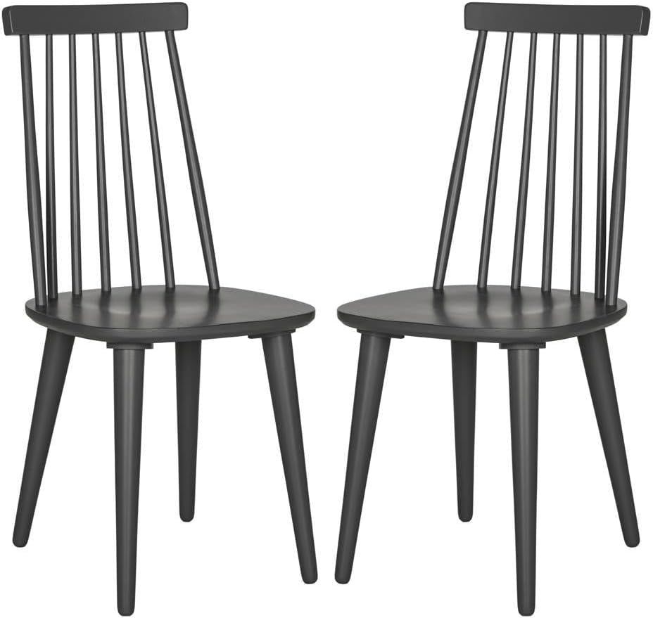 American Homes Collection Burris Country Farmhouse Grey Spindle Side Chair , Wood, (Set of 2)