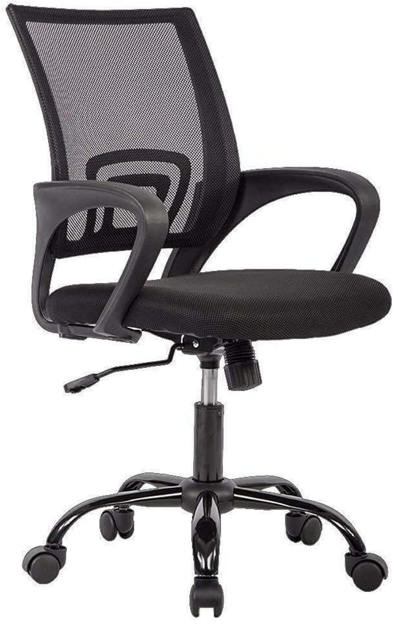 Office Chair Ergonomic Cheap Desk Chair Mesh Computer Chair Lumbar Support Modern Executive Adjustable Stool Rolling Swivel Chair for Back Pain (Black)
