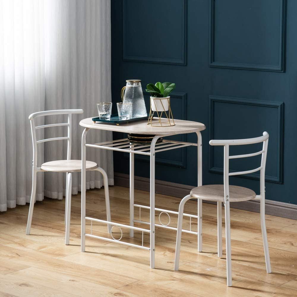Small 3-Piece Wooden Kitchen Table and Chair Set