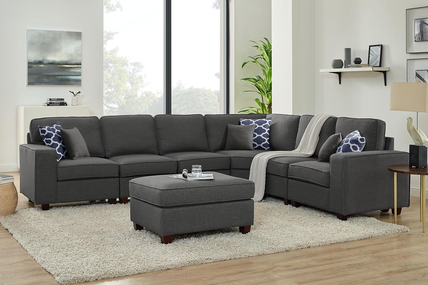 Maison Sectional Modular Sofa with Ottoman for Living Room, Apartment, Bedroom, Office, Dorm