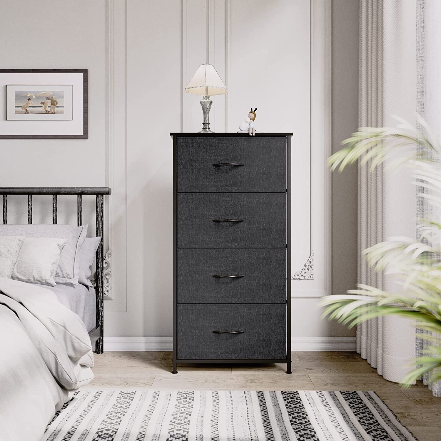 4 Drawer Fabric Storage Tower Organizer for Home