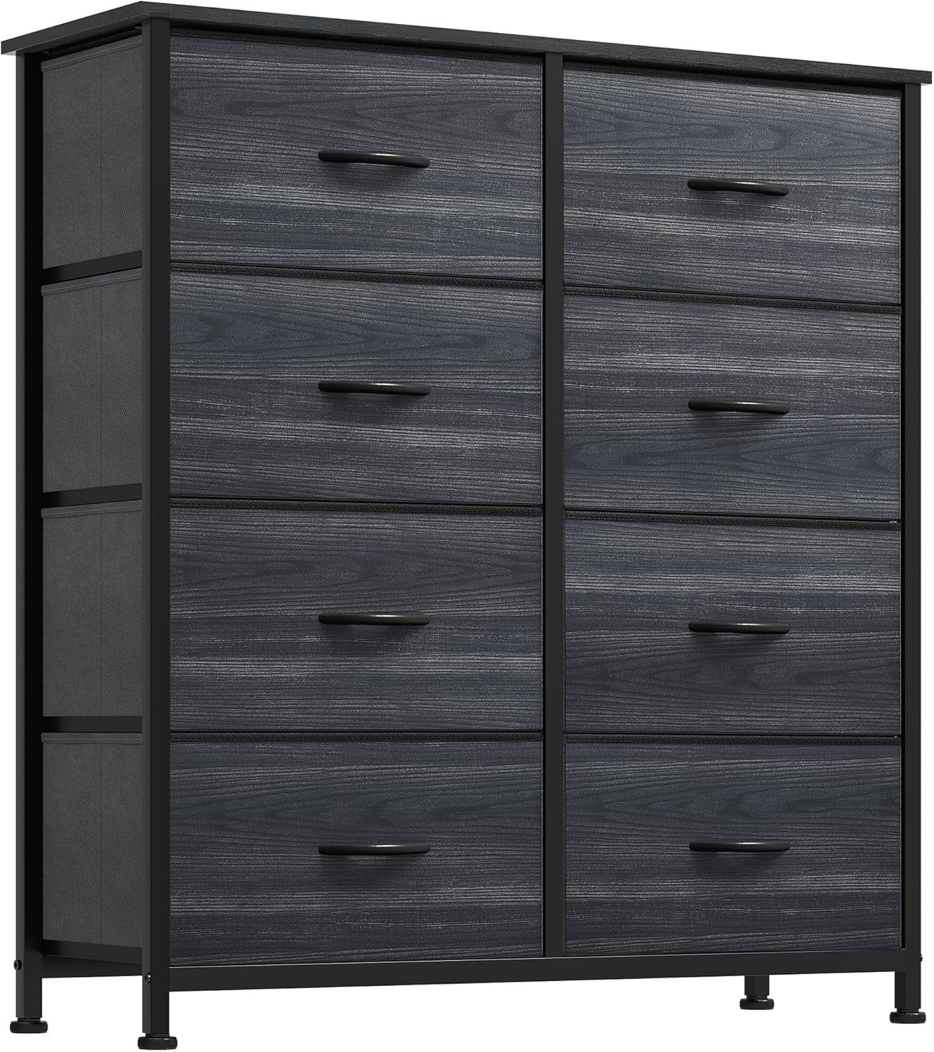 Dresser with 8 Drawers - Fabric Storage Tower, Organizer Unit for Bedroom, Hallway, Closets - Sturdy Steel Frame, Wooden Top &amp; Easy Pull Fabric Bins