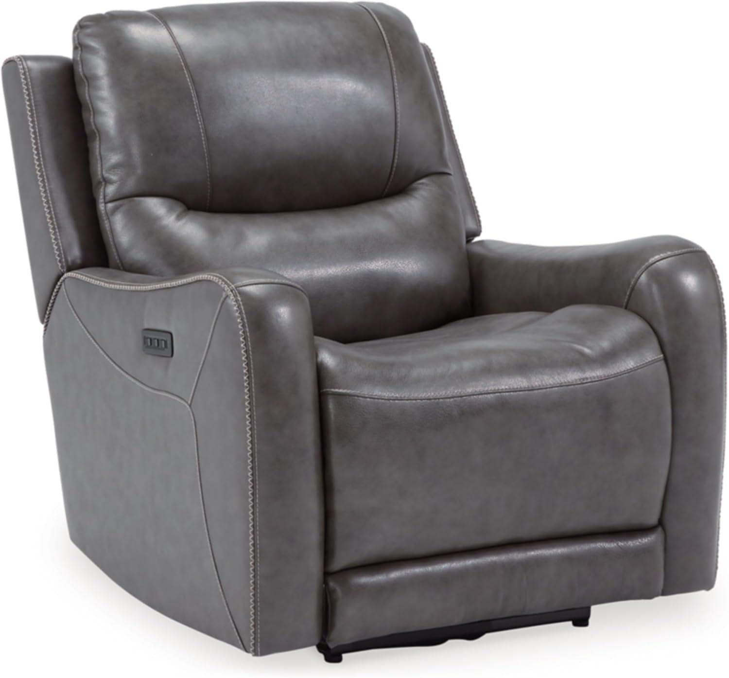 Galahad Contemporary Zero Wall Recliner with Power Headrest, Gray