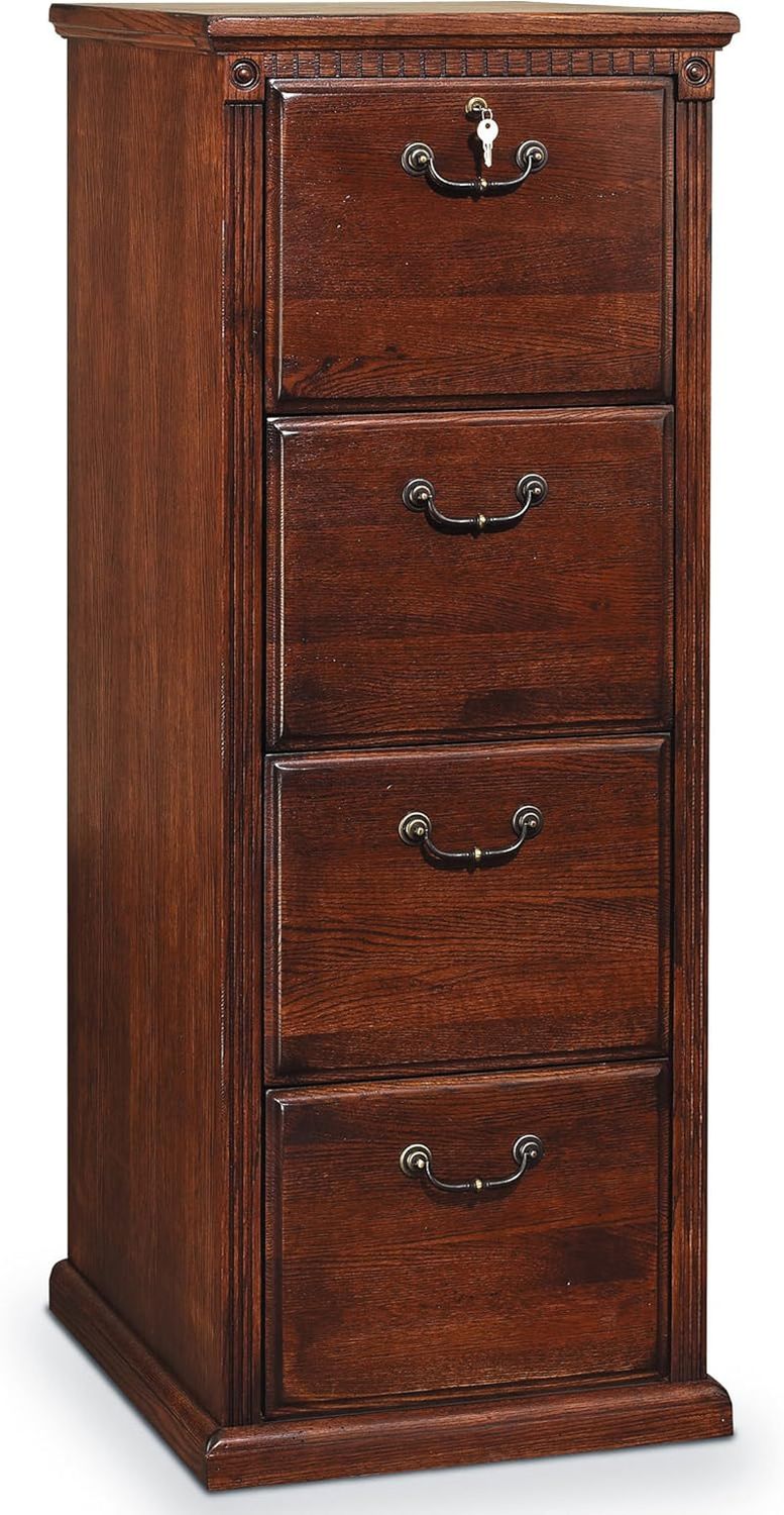 Huntington Oxford 4-Drawer File Cabinet, Burnish Finish, Fully Assembled