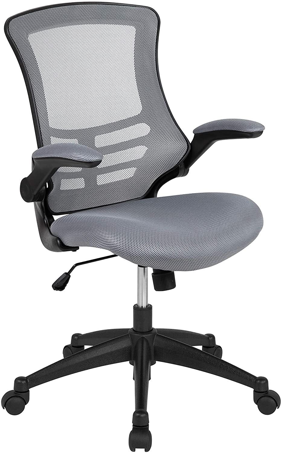 Kelista Office Chair, Ergonomic, Mid-Back, Dark Gray Mesh with Swivel